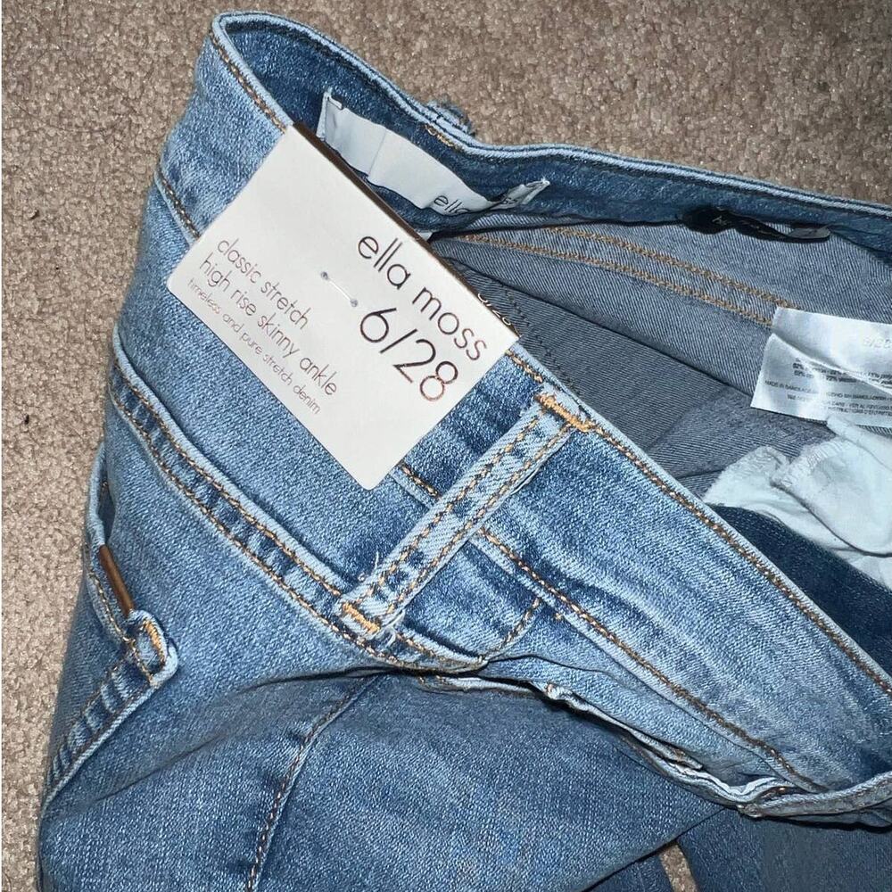 New Ella Moss Ariana High Rise Skinny Ankle Raw Hem Jeans size 6/28 - Picture 5 of 7